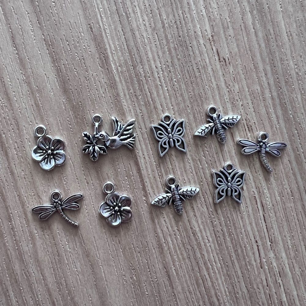 Silver Tropical Nature Charms
